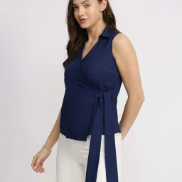 Fablestreet Navy Regular Fit Top image 3