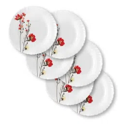Larah by BOROSIL Opalware Full Plate (11"- Set of 6- Red & White)-picture-16