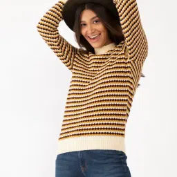 Zink London Multicolor Self Design Sweater-picture-23