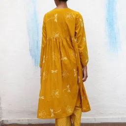 Chidiyaa Flower Girl Dahliya Blockprinted Cotton Kurta Set image 3