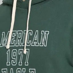 American Eagle Green Regular Fit Printed Hooded Sweatshirt image 4