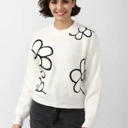 Forever 21 White Floral Print Sweater-picture-15
