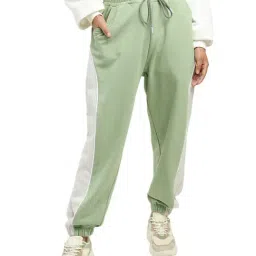Levi's Light Green & White Color-Block Mid Rise Joggers-image-30