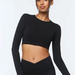 Forever 21 Black Crop Top-image-22