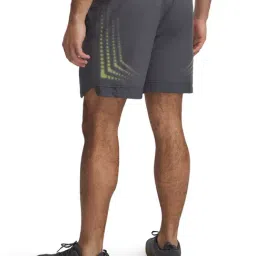UNDER ARMOUR Gray Slim Fit Printed Shorts image 2