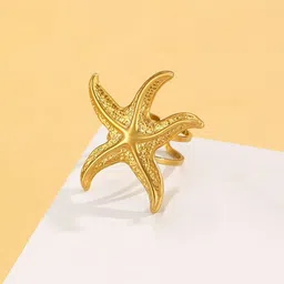 Designs & You Stainless Steel Gold-Plated Adjustable Finger Ring image 2