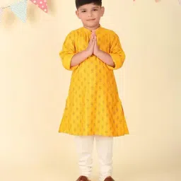 Fabindia Boys Yellow Printed Kurta-picture-12