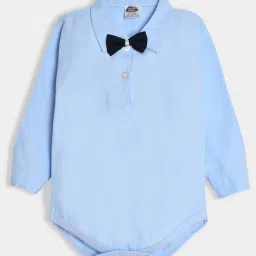 MiArcus Boys Blue Solid Full Sleeves Romper with Trousers image 3