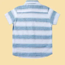 U.S. Polo Assn. Boys Green Horizontal Striped Regular Shirt image 4