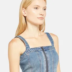 Levi's Women's Solid Square Neck Denim Top image 3