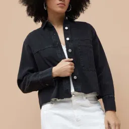 Ginger By Lifestyle Black Cotton Regular Fit Shirt-picture-24