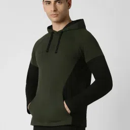 Van Heusen Green Regular fit Solid Casual Hoodie image 3