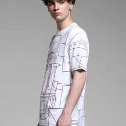 Jack & Jones White Cotton Loose fit Printed T-Shirts image 3