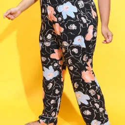 Oxolloxo Black Floral Print Pyjamas image 3