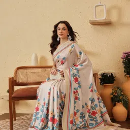 Silk Land Floral Printed Soft Silk Saree image 3