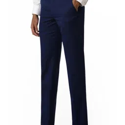 Van Heusen Navy Slim Fit Texture Trousers image 3