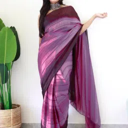 Saree Mall Purple Printed Sarees With Unstitched Blouse-picture-5