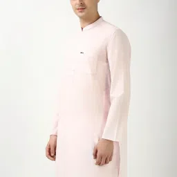 Peter England Pink Cotton Slim Fit Texture Kurta image 3