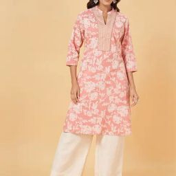 Rangmanch by Pantaloons Pink Printed Straight Kurta-picture-21