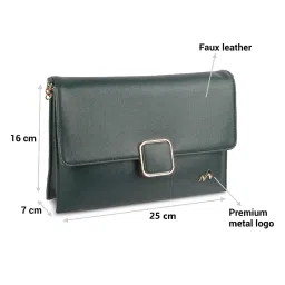Metro Green Solid Medium Sling Handbag image 3
