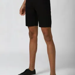 Peter England Black Regular Fit Texture Shorts image 3