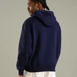 Tommy Hilfiger Dark Blue Cotton Comfort Fit Printed Hooded Sweatshirt image 2