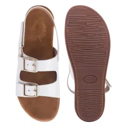 Shoetopia Women's White Back Strap Sandals image 3