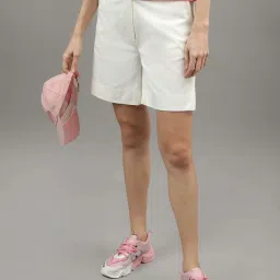 Iconic White Plain Shorts image 3