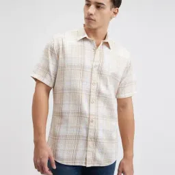 Pepe Jeans Beige Cotton Regular Fit Checks Shirt-picture-37