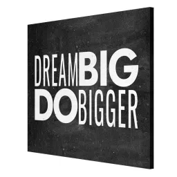 999Store Black & White Canvas Dream Big Do Bigger Typography Wrapped Painting image 3