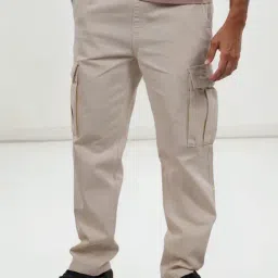 celio Celio* Ecru Loose Fit Cargo Jeans-picture-14