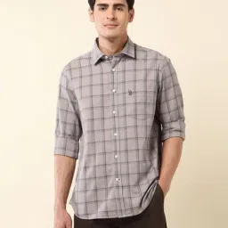 U.S. Polo Assn. Grey Cotton Regular Fit Checks Shirt-picture-14