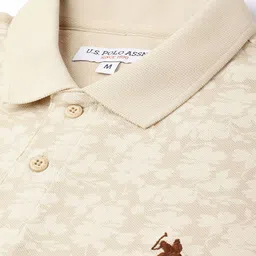 U.S. Polo Assn. Floral Printed Polo Collar Pure Cotton Slim Fit T-shirt image 5