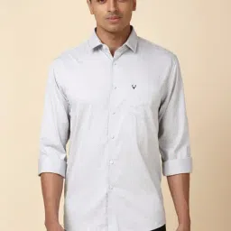 Allen Solly Grey Slim Fit Printed Shirt-image-29