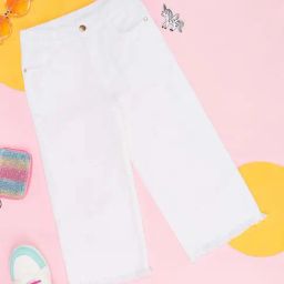 Pantaloons Junior Kids White Cotton Flared Fit Jeans-picture-46