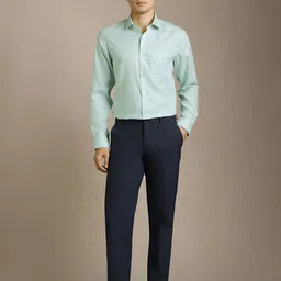 Louis Philippe Men Slim Fit Textured Spread Collar Formal Shirt image 3