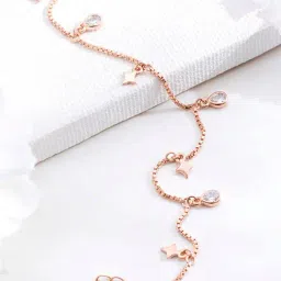 Zavya Hanging Charms Rose Gold Adjustable Bracelet-picture-26