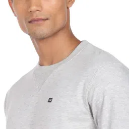 Arrow Sport Light Grey Cotton Regular Fit SweatShirt image 4