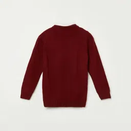 Fame Forever by Lifestyle Boys Maroon Embellished Sweater image 2