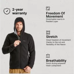 Quechua by Decathlon Black Slim Fit Sports Hoodie image 3