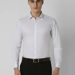 Van Heusen White Polyester Slim fit Solid Casual Shirt-image-72