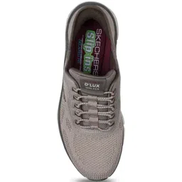 Skechers Men's SLIP-INS RF: D'LUX WALKER 2.0 - REZINATE Taupe Walking Shoes image 4