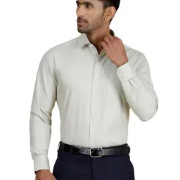 JadeBlue Off White Cotton Slim Fit Solid Shirt-image-40