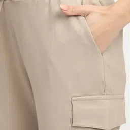 R&B Beige Viscose Mid Rise Joggers image 5