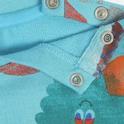 MINIKLUB Boys Light Blue Cotton Printed Full Sleeves Sweat Shirt image 4