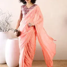 Saree Mall Pink Embellished Sarees With Unstitched Blouse-image-26