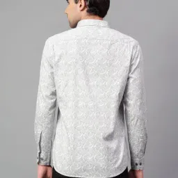 Cantabil Grey Cotton Regular Fit Printed Shirt image 2