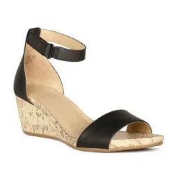 Naturalizer by Bata Women's AREDA Black Ankle Strap Wedges-picture-19