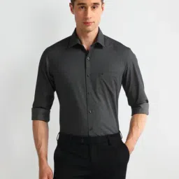 Arrow Black Cotton Slim Fit Pin Striped Shirt-picture-46