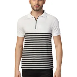 Blisstone Men Striped Polo Collar T-shirt-picture-25